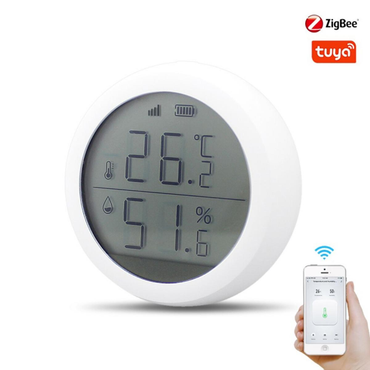 Tuya Zigbee Temperature and Humidity Sensor with LCD Screen Display Works With Amazon Google Home Assistant. 