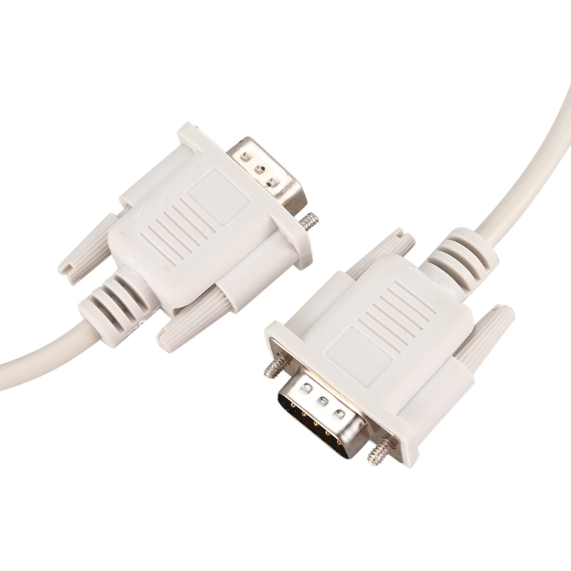 1.4M RS232 DB9 9 Pin Male to VGA Video 15 Pin Male Adapter Cable Light Gray. 