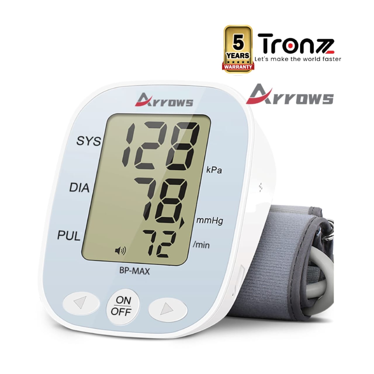 UK Technology ARROWS BP-MAX Upper Arm Automatic Blood Pressure Monitor (Accurate and Most Reliable) | 5 Year Brand Warranty by TRONZZ