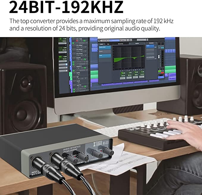 X TUGA E22 HIGH-FIDELITY Audio Interface Professional Sound Card 24-bit/192KHZ. 