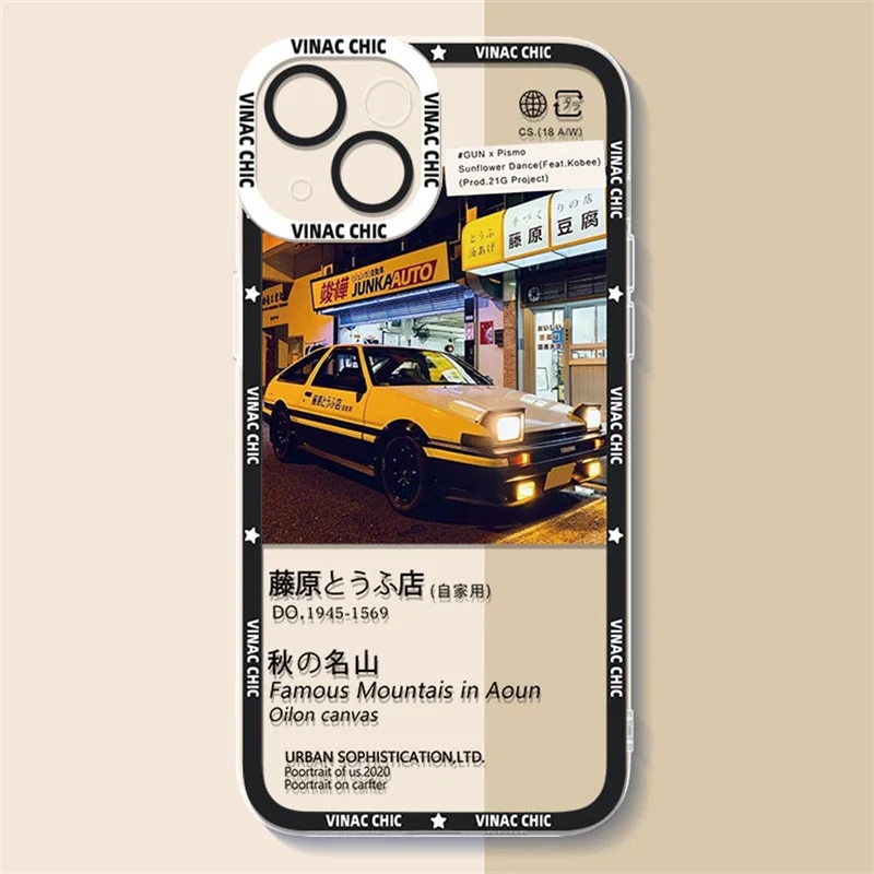 Anime Initial D Soft Case for Xiaomi Redmi Note 12 4G 5G Turbo 11 Pro Plus 12S 11S 10S 9S 10 8 7 6 9 10C K60 K60E Cover. 