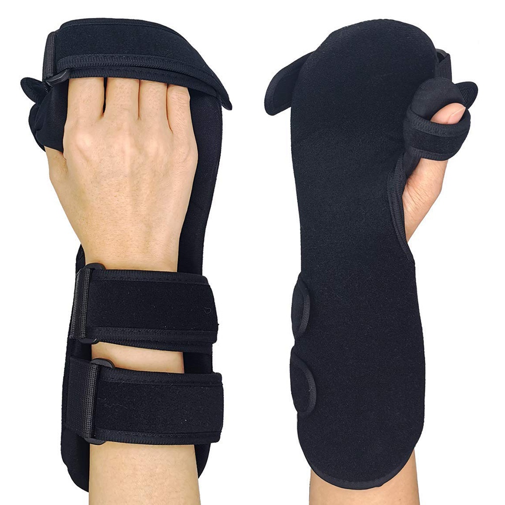 Soft Functional Resting Hand Splint for Flexion Contractures - Stroke Hand Brace (Large, Right). 