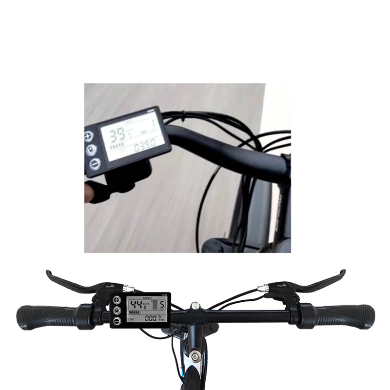 LCD-S866 Electric Bike LCD Display Meter 24V 36V 48V E-Bike Control Panel E-Bike Display Meter with Waterproof Plug Ebike Modification. 
