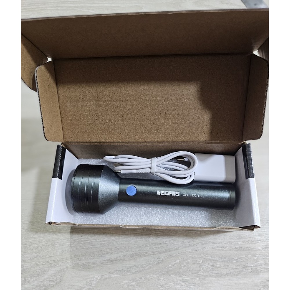 Geepas GFL-2432TL Rechargable LED Flashlight Torch Light. 