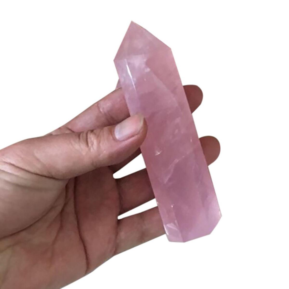 【Hannah Martin Store】40-50mm Natural Rock Pink Quartz Wand Point Healing Mineral NEW ARRIVED #20190228