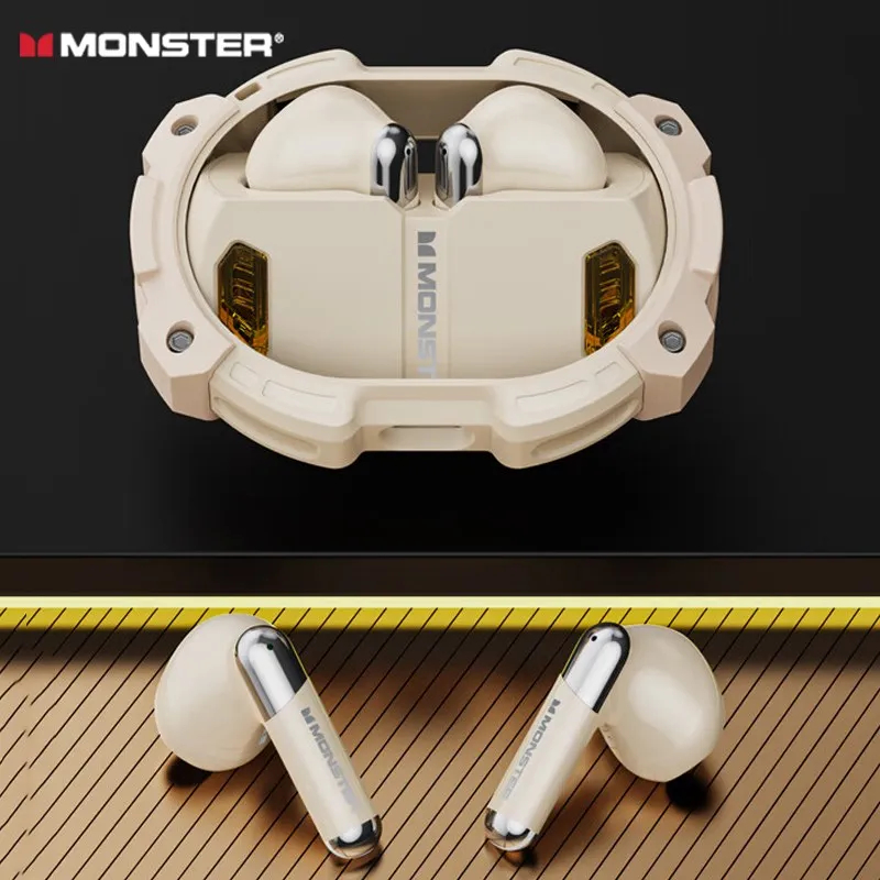 Original Monster XKT10 Pro Ture Wireless Bluetooth 5.3 Low Latency Headset Fast Charging Headphones Noise Reduction Earphones