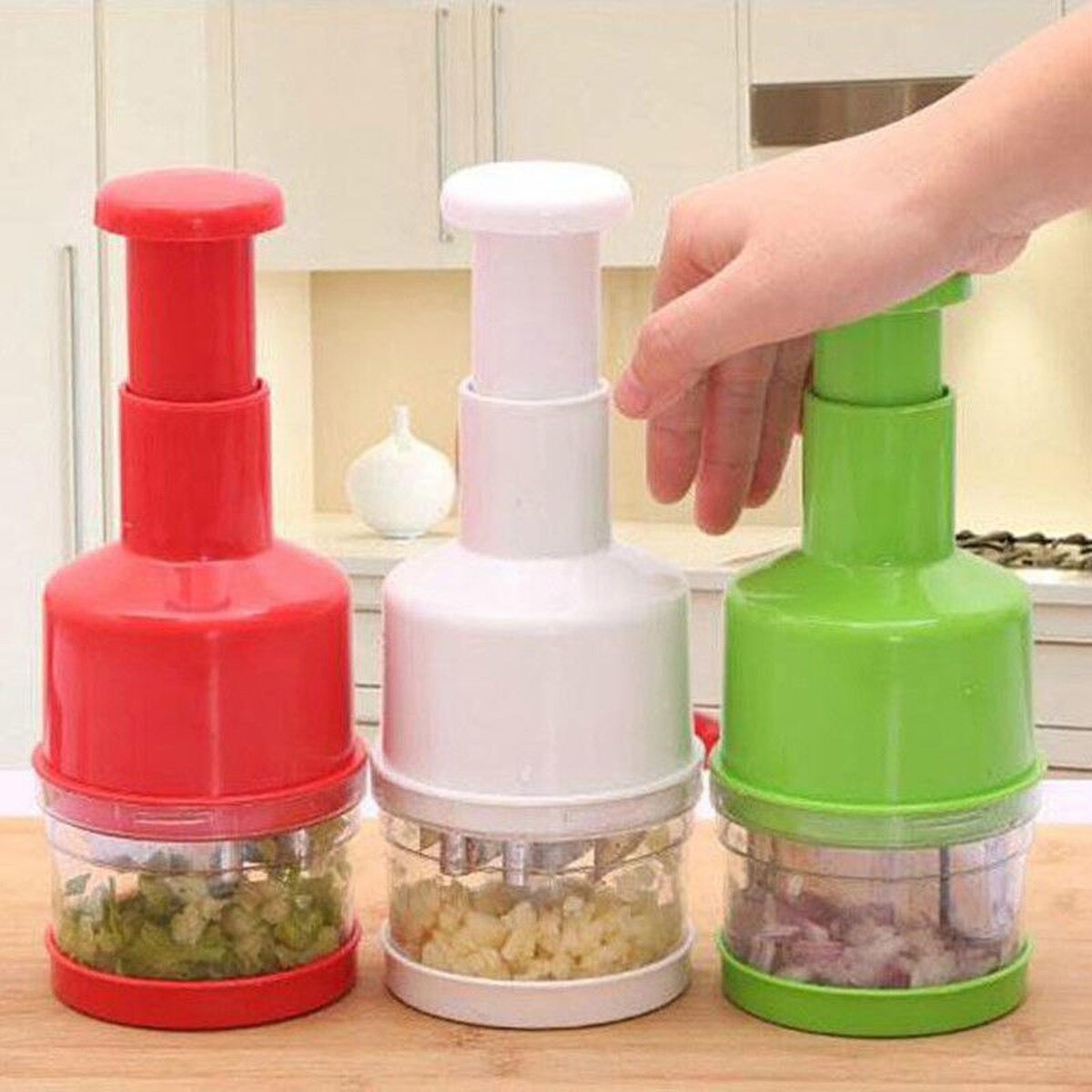 New Kitchen Pressing Vegetable Onion Garlic chili Food Slicer Chopper Cutter Peeler Dicer Home Kitchen Tool Random Color. 