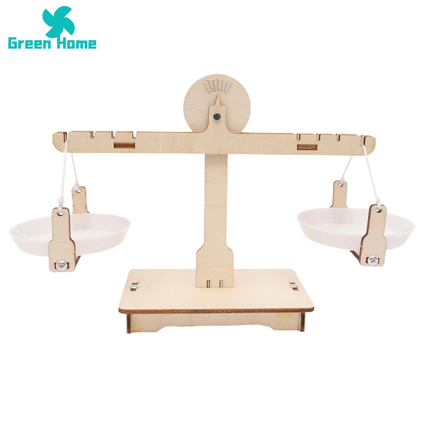 Green Home DIY Balance Scale Creative Thinking Self-assemble DIY Building Balance Scale Model. 