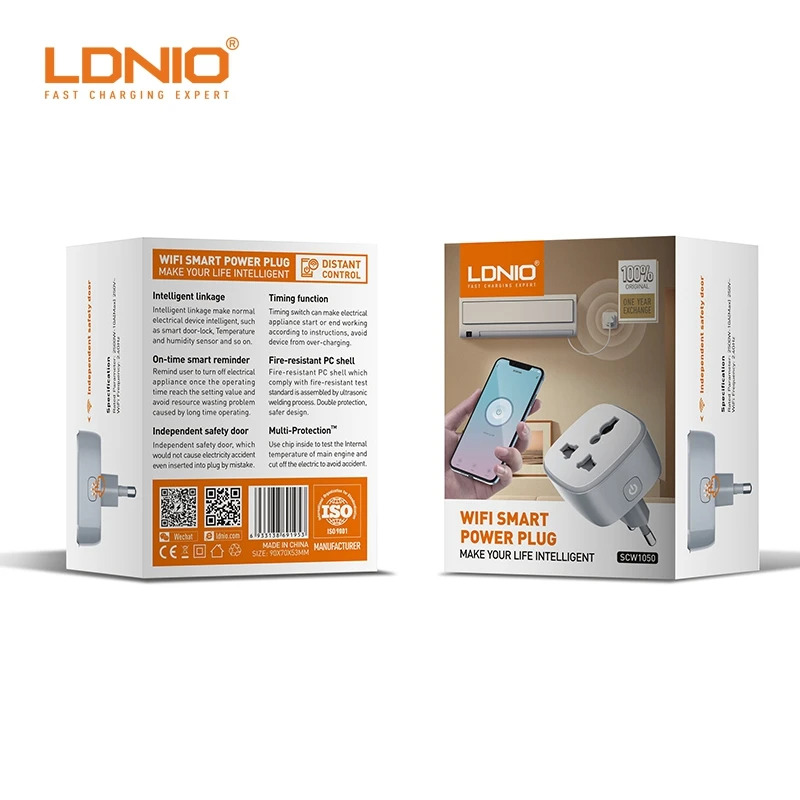 LDNIO SCW1050 WiFi High Power Smart Power Plug USB Universal Multi Smart Office Socket Board Power Extension Board Smart Switch. 