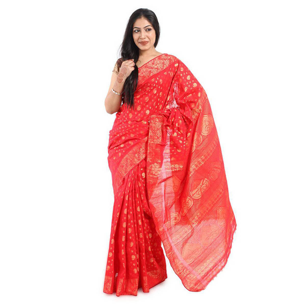 Jamdani Half Silk Sharee Without Blouse Piece For Women’s By SOHAMONI.