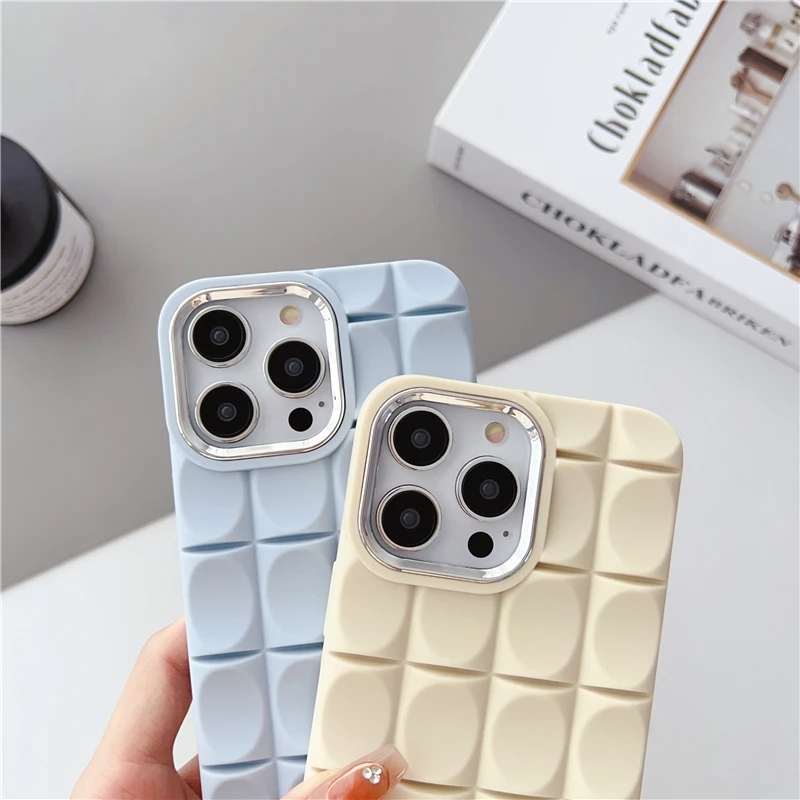 Cute 3D Cubic Soft Bubble Silicone Phone Case For iPhone. 