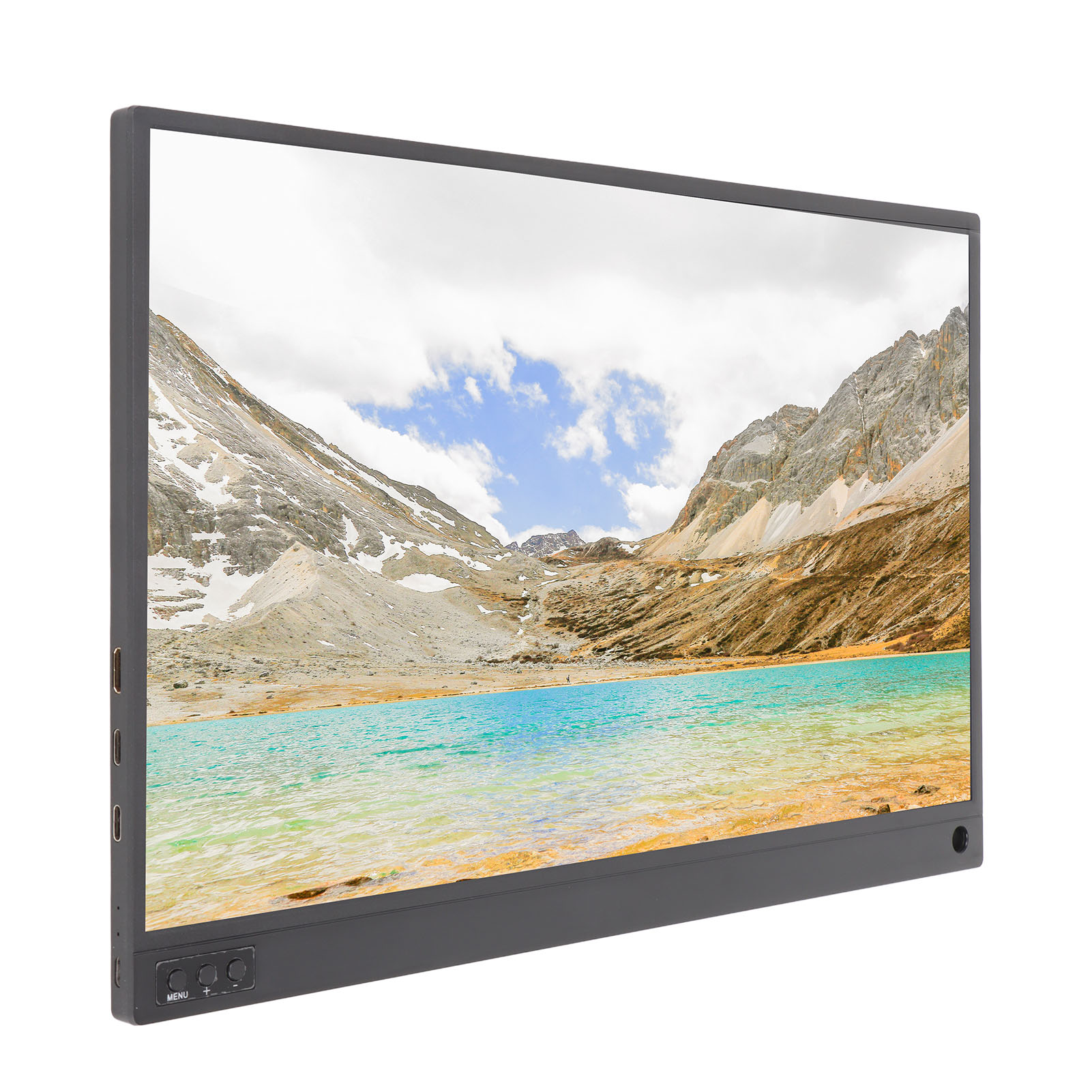 Monitor 15.6in HD 1080P 3 In 1 Display Built In Speakers USB C External Monitor. 