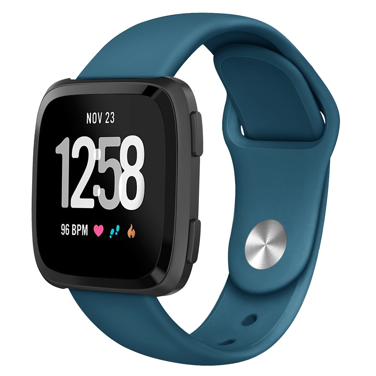For Fitbit Versa 2 / Fitbit Versa / Fitbit Versa Lite Solid Color Silicone Watch Band, Size:L(White)