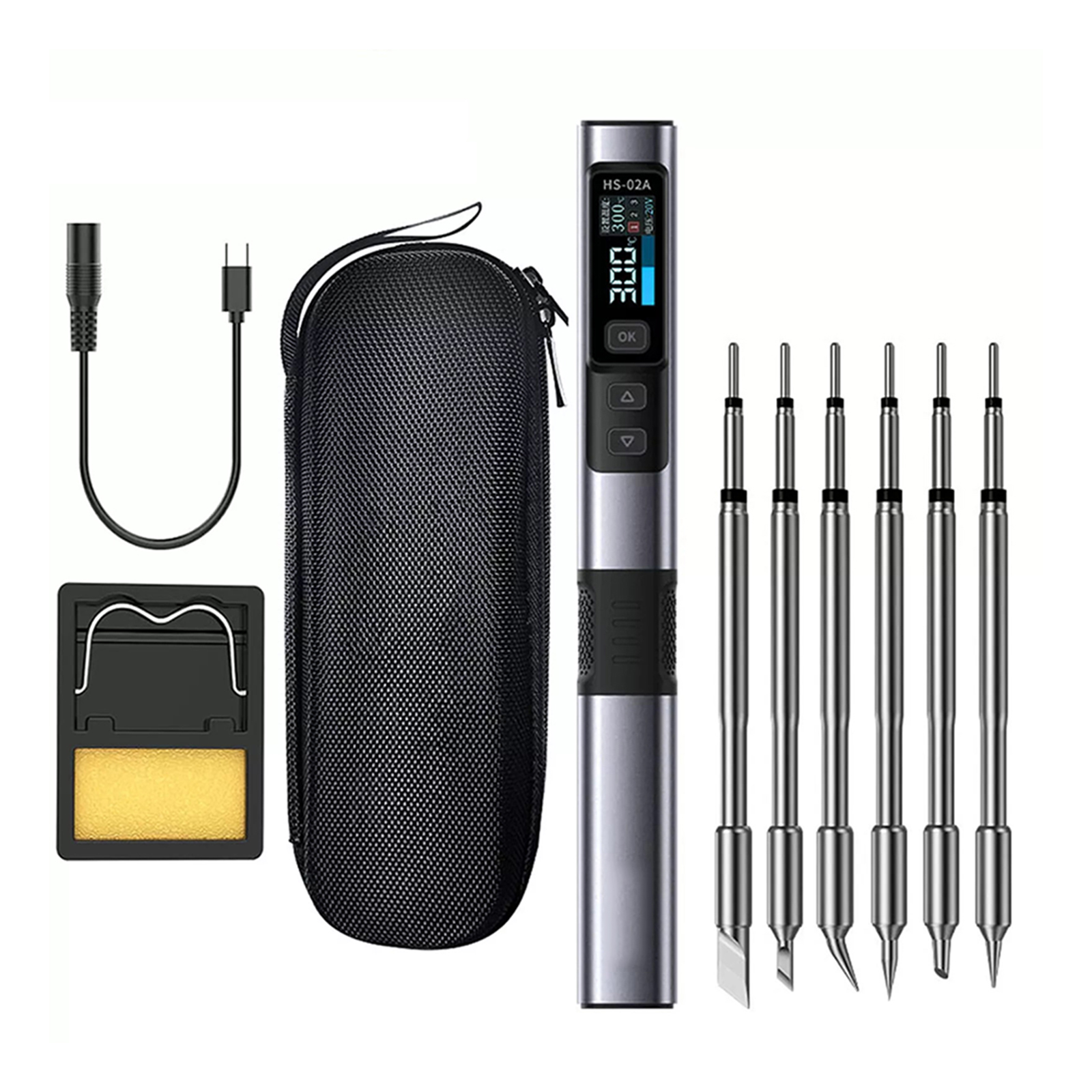 For FNIRSI HS02A Constant Temperature Soldering Iron PD 100W Quick Heat Up Precision Temperature Control Adaptive Power. 