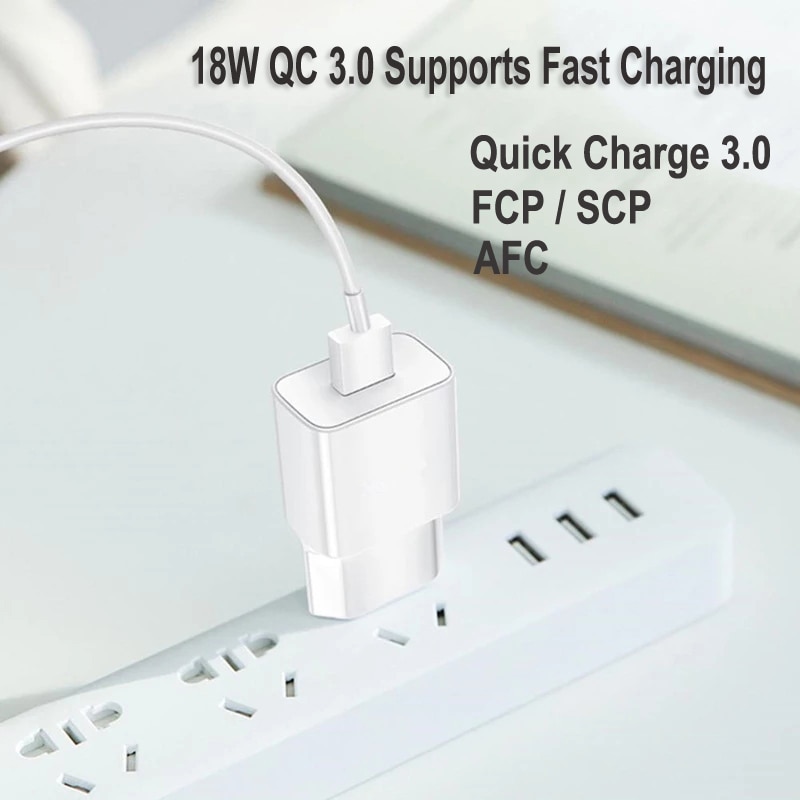 Fast Charger For OPPO A53 A5 A9 2020 Reno 2 Z 3 4 5 Pro Realme X 2 X50 3 5 6 Pro QC 3.0 EU Plug Phone Adapter Type-c USB Cable. 