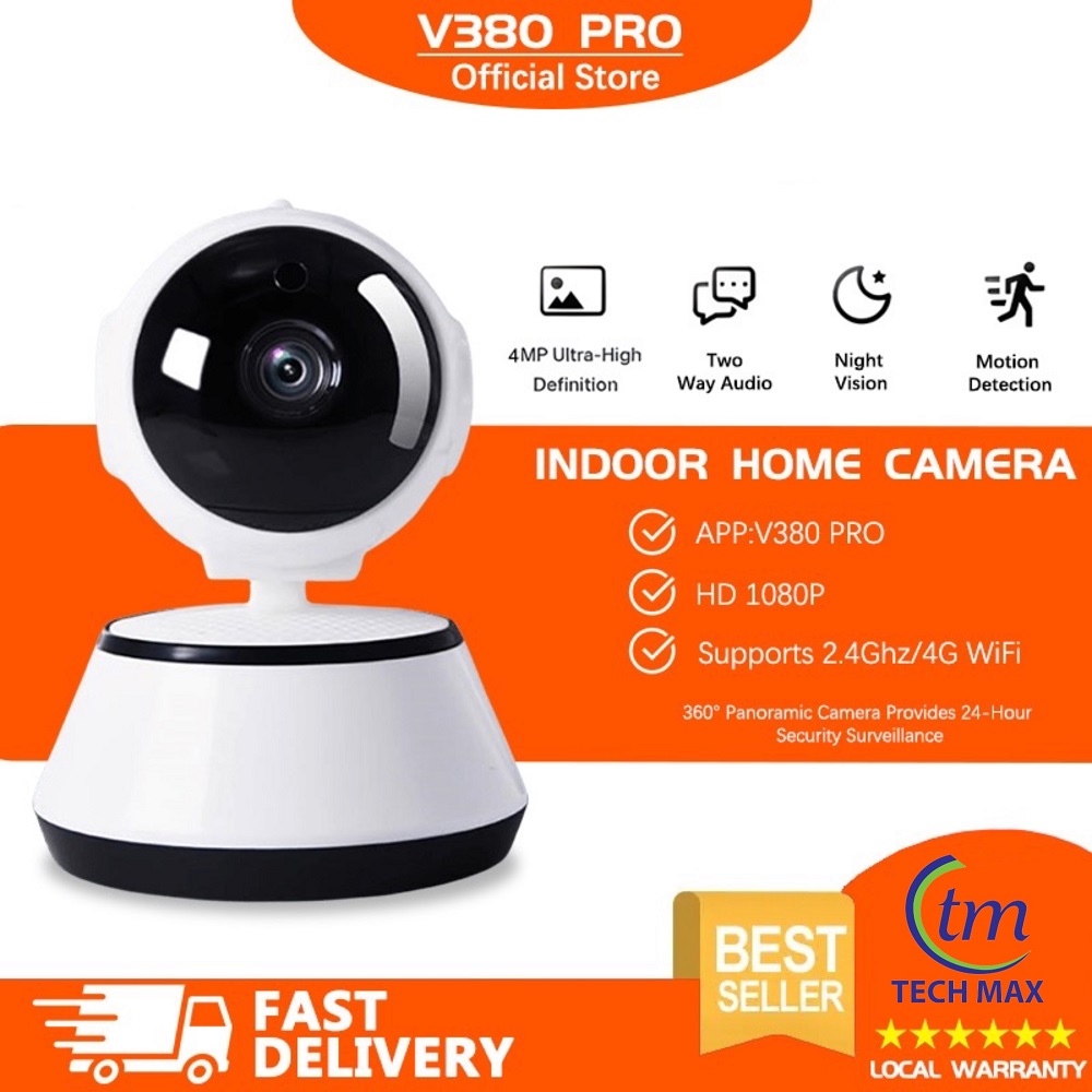 V380 PRO Q6 WiFi IP Camera 2MP 1080P  360 Degree Robotic Mini PTZ Two-way Voice Night Vision Security CCTV Camera