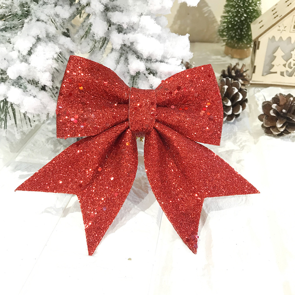 Pine Christmas Ribbon Cone Decoration For Handmade Red Sparkling. 