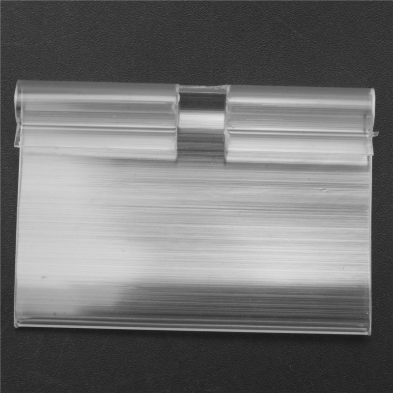 100Pcs Clear Plastic Label Holder Price Tag, Shelf Label Clip Removable Label Holder for Storage Bins Basket Labels. 