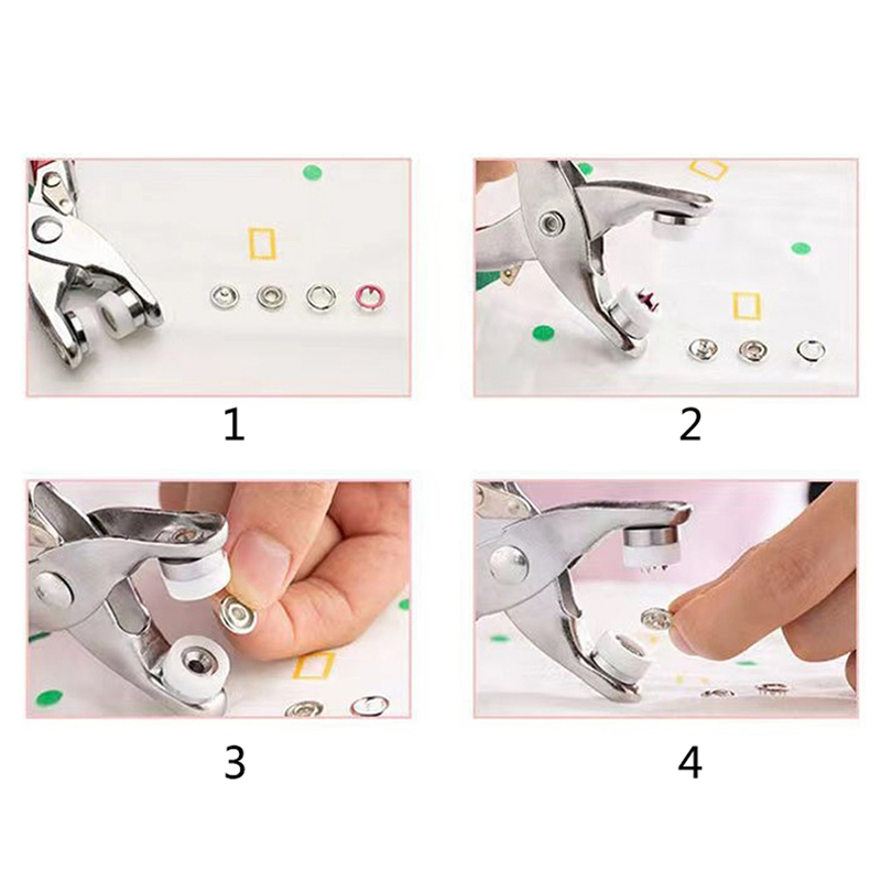 Sets Snap Fasteners Kit Tool Metal Snap Buttons Rings with Fastener Pliers Press Fullhouse. 