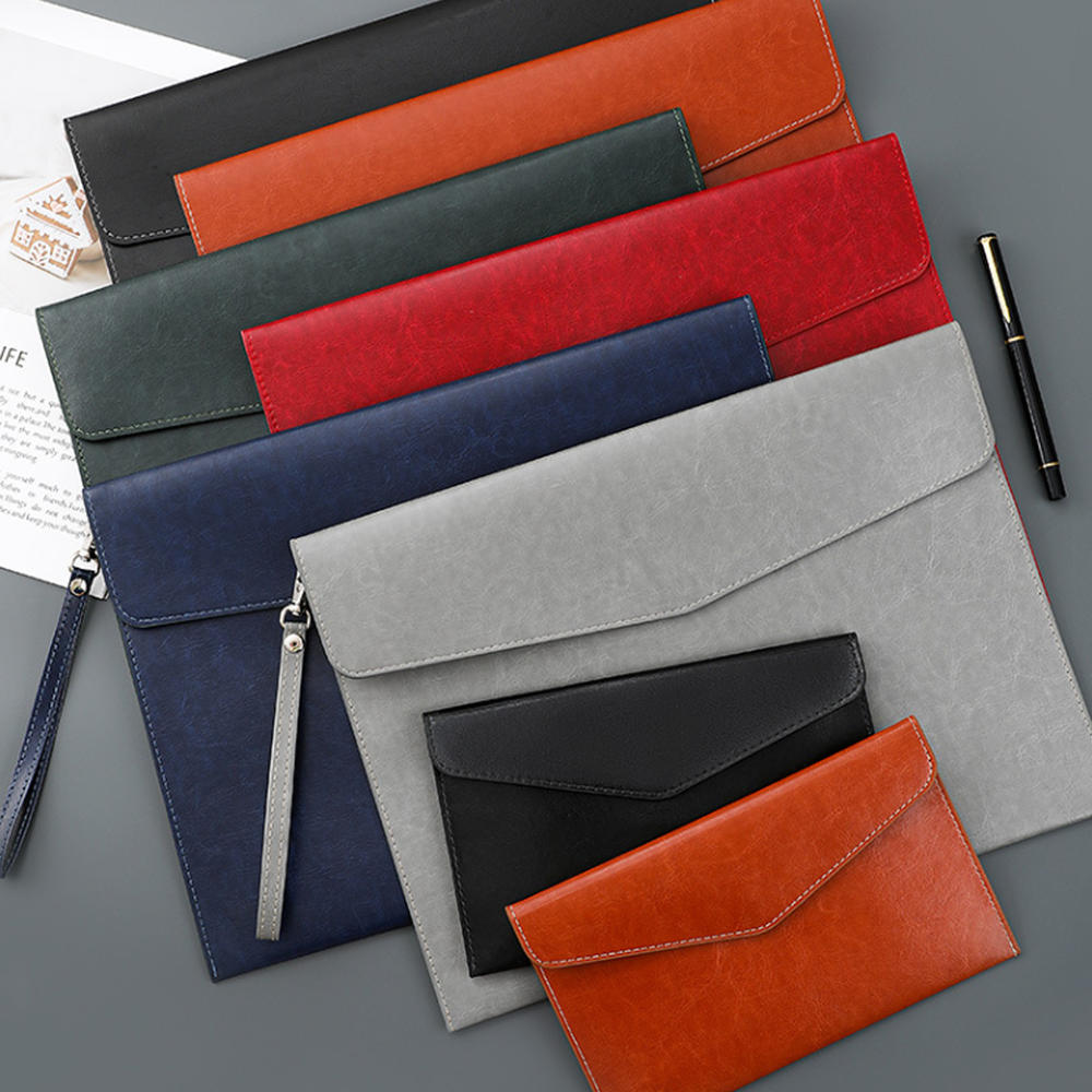 Information Bag Office File Bag PVC File Bag Portfolio Business Document Bag File Holder Leather Document Bag