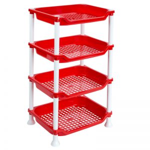 Bangol Plastic Multi functional 4 Layer Plastic Kitchen Bathroom Shelf Organizer Storage Standard Mini Rack