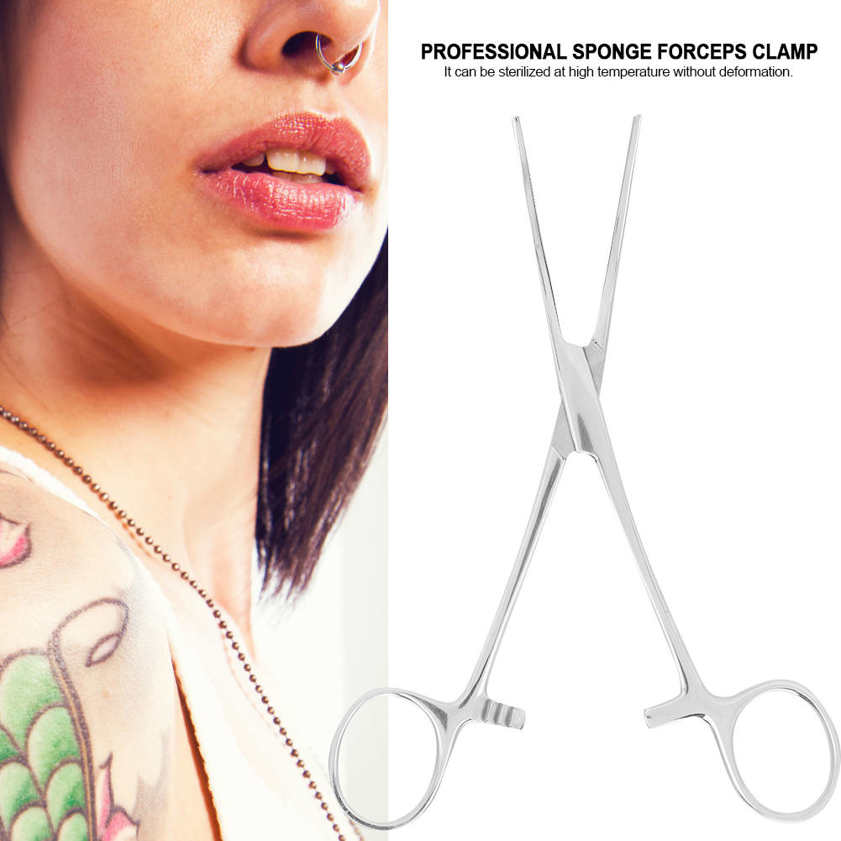 Piercing forceps sponge surgical clamp for ear piercing body