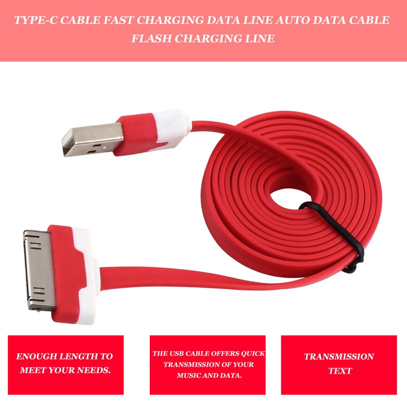 NYT Usb Charging Charger Sync Data Cable Cord For Apple Ipad 3 For Iphone 4 4S. 