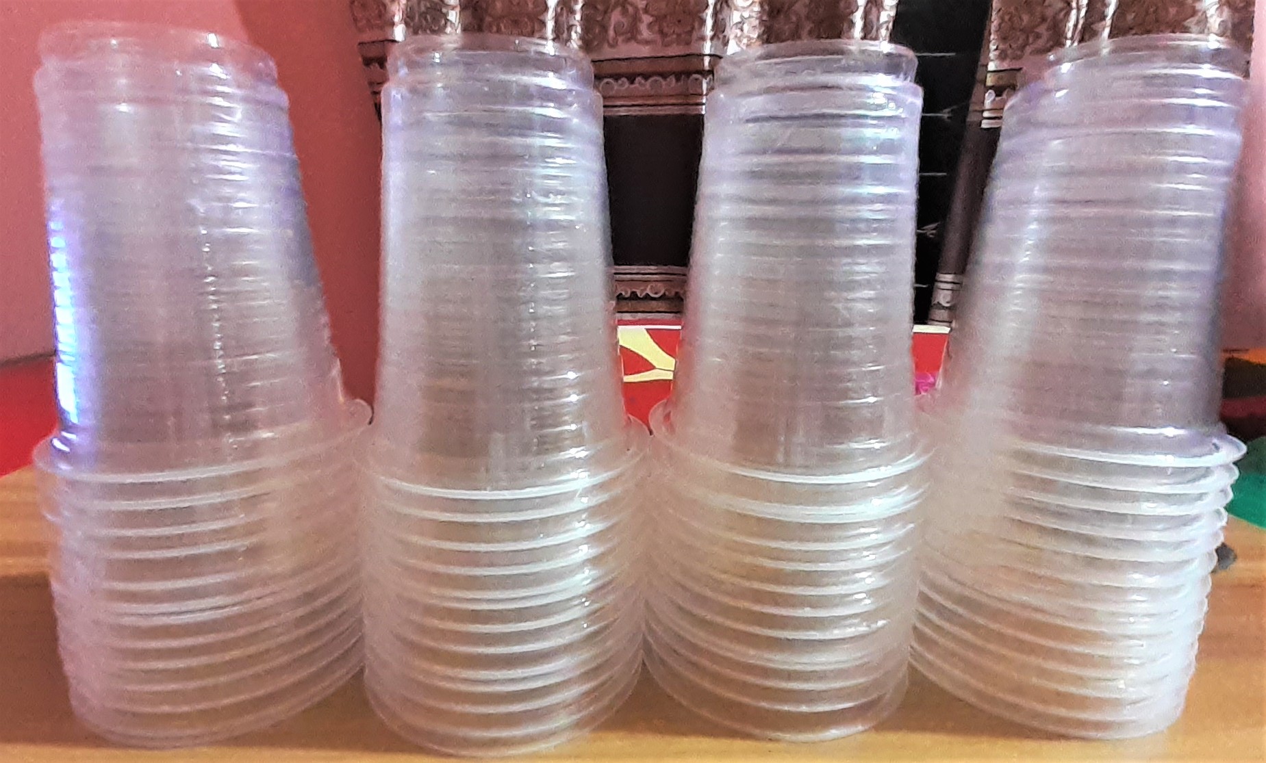 One Time Plastic Cup-250ml Transparent Color. 