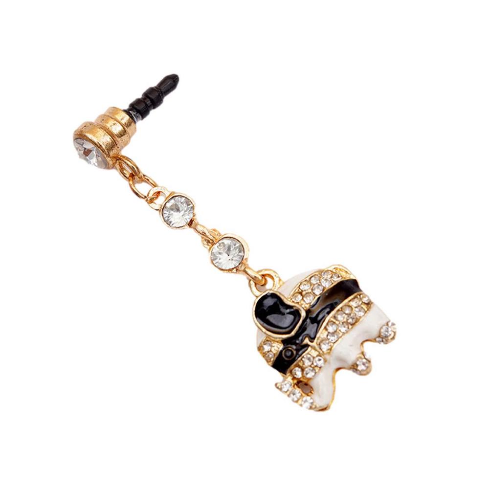 3.5mm Earphone Jack Dust Plug Mobile Phone Dust Plug Rhinestone Pendant Earphone Charm Phone Dust Stopper Accessories