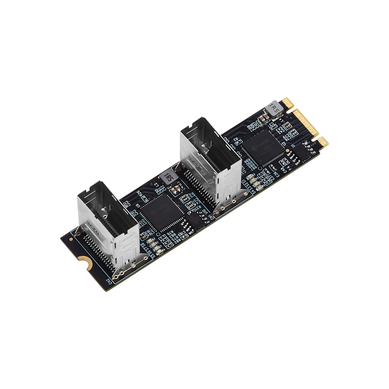 NEW M.2 to SATA Card PCI Express 3.0 M2 to SATA Multiplier Adapter 8 Port SATA 3 6Gbps Controllers B+M Key with 2 Mini SAS Cable. 