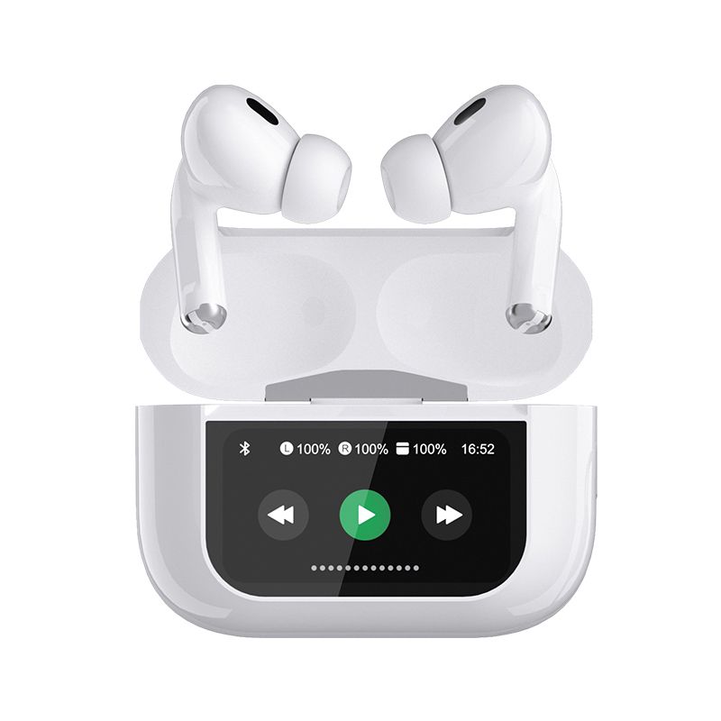 Airpods Pro 2nd Generation With Touch Screen Display 100% ANC / ENC Smart Touch Control Noise Reduction Long Battery A9 Bluetooth Headphone