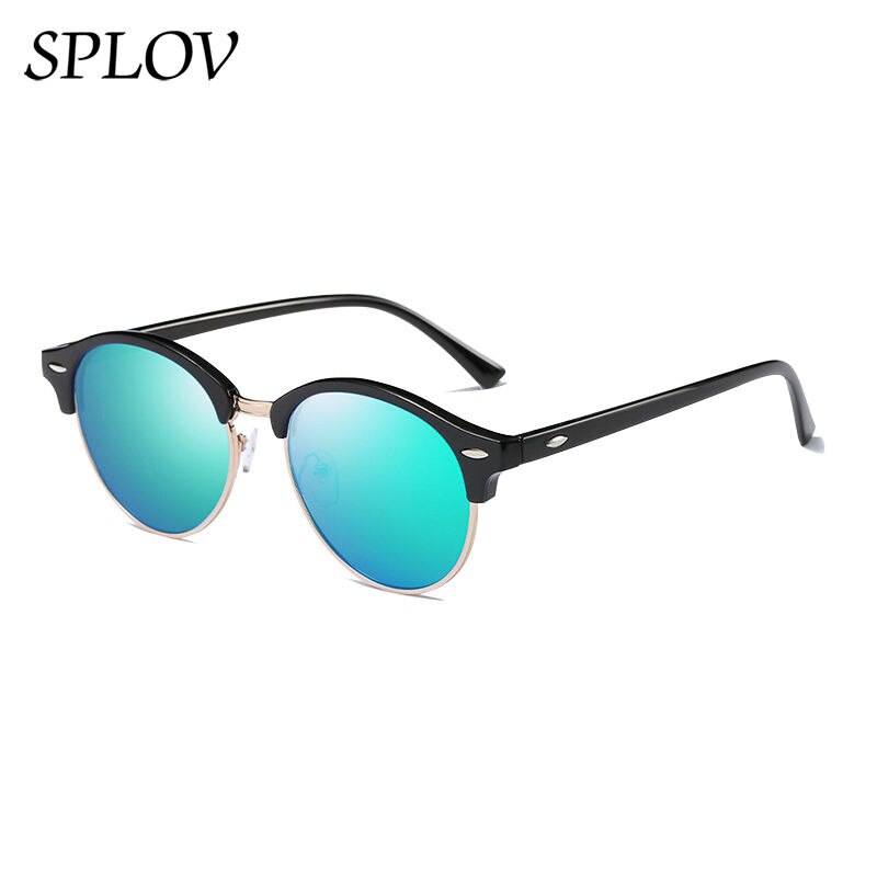 【VisioN Shop】C13P Black MercuryHalf Metal Sunglasses Men Women Brand Designer Glasses Mirror Fashion Gafas De Sol UV400 Classic N03. 