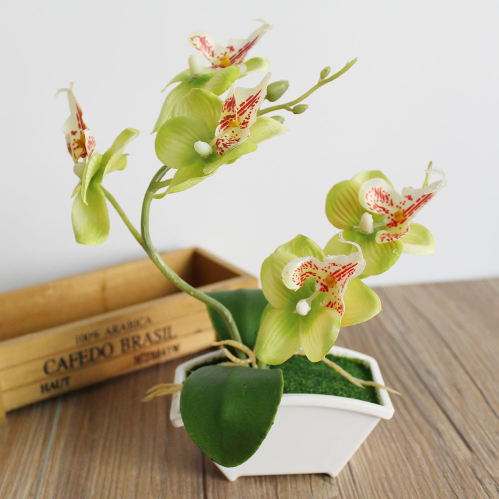 Artificial Orchid Phalaenopsis Leaves Potted Plant Leaf Home Office