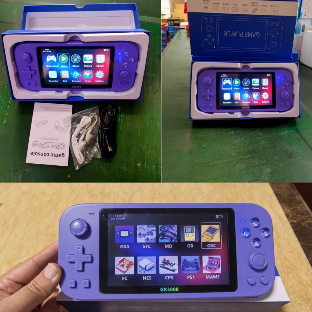 HXSJ GR3000 Handheld Game Players 5 Inch Screen Retro Game Console 8GB No Repeat 2500 Free Games For PS1/MAME/Arcade Video Gaming. 