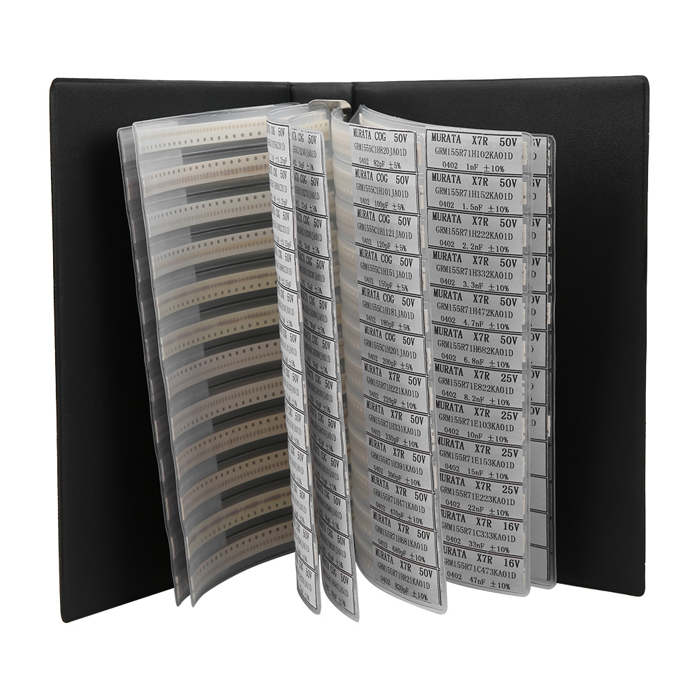 Sample Book 0402 Series 80 Values Capacitors Electronic Components Assorted Kits Black. 