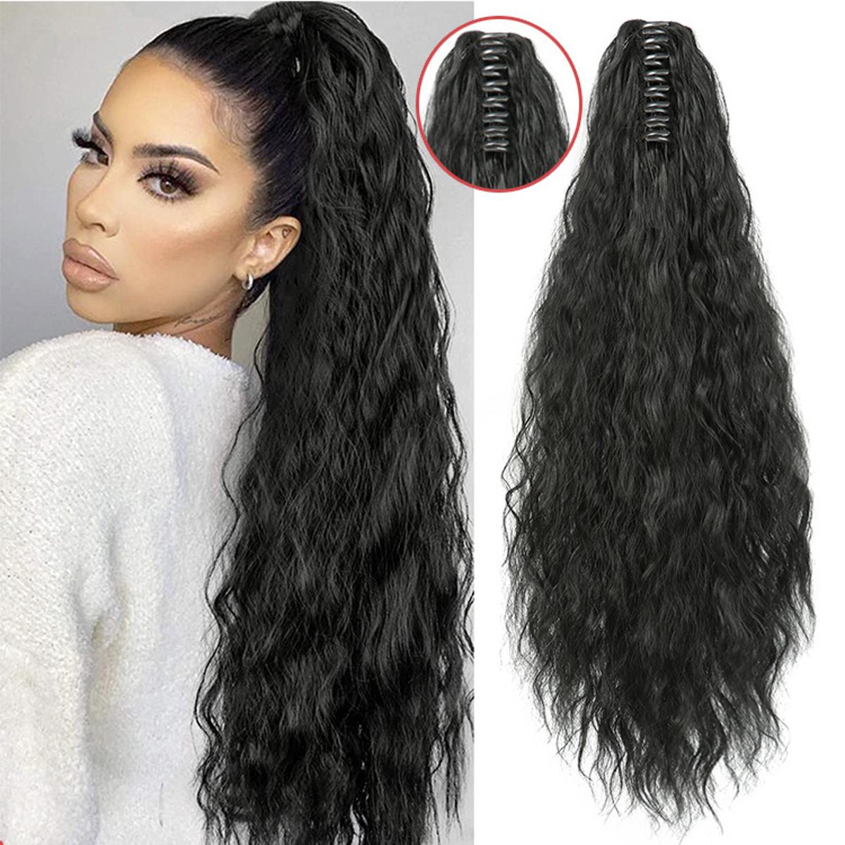 Wig Ponytail Grip Corn Curler Long Curly Hair Tied High Ponytail Fluffy Curl Ponytail ExtensionsPonytail
