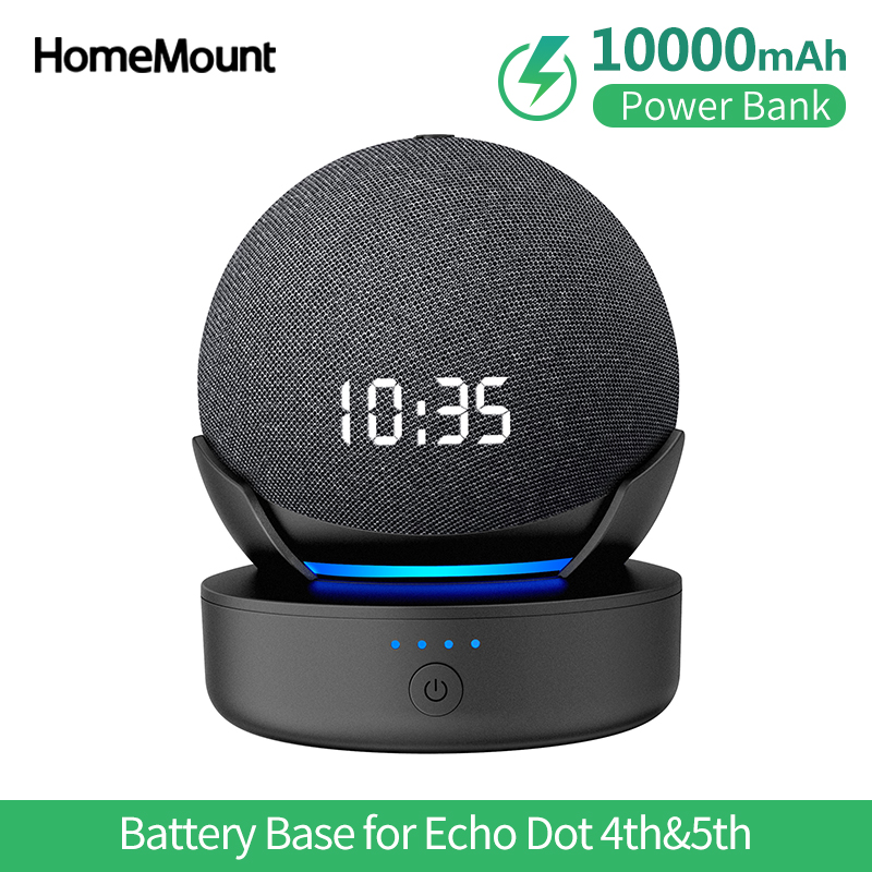 Battery Base For Alexa Echo Dot 4th 5th Gen 10000/5000 mAh Portable Rechargeable Power Bank For Smart Speaker Stand Holder
