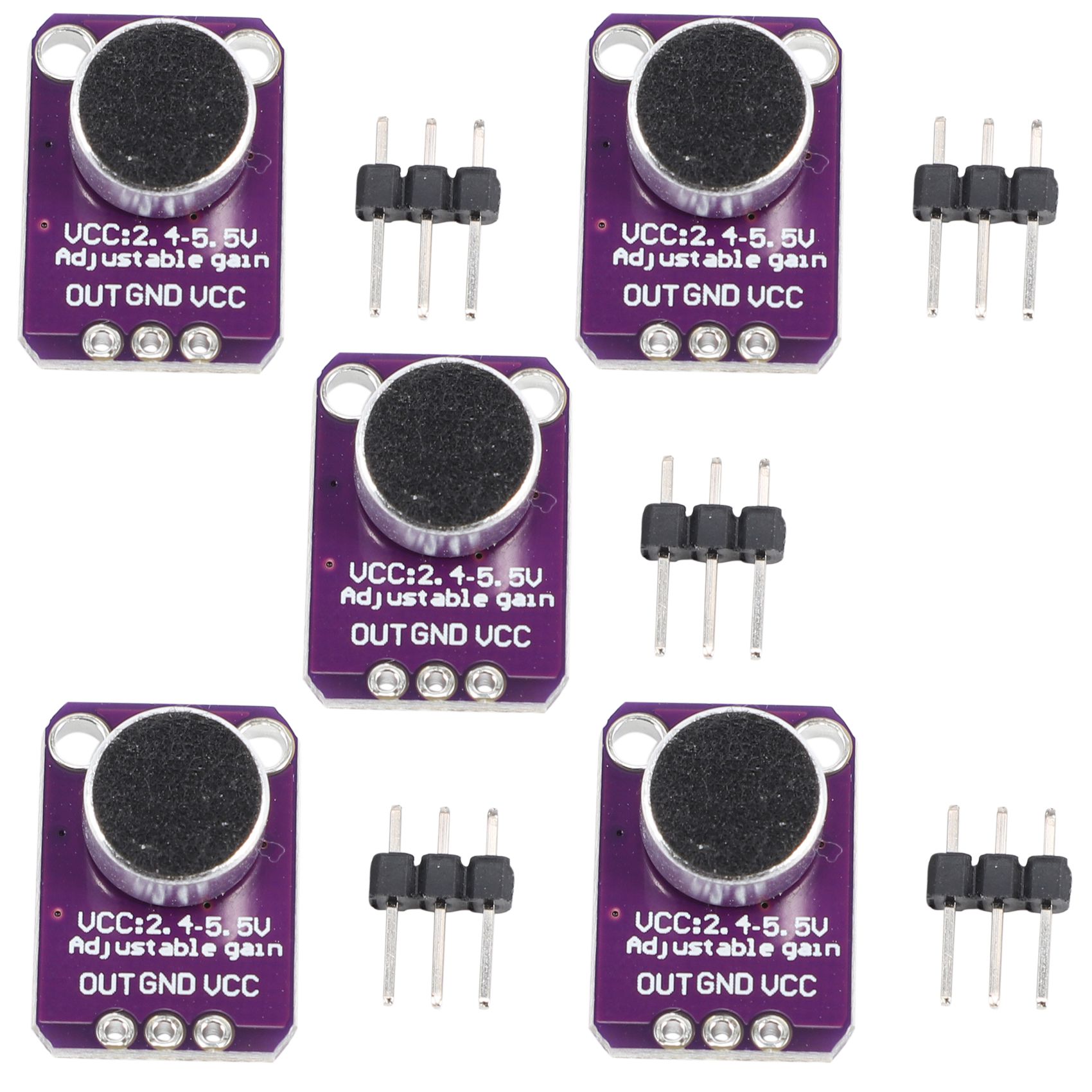 5Pcs -MAX4466 Electret Microphone Amplifier MAX4466 Module