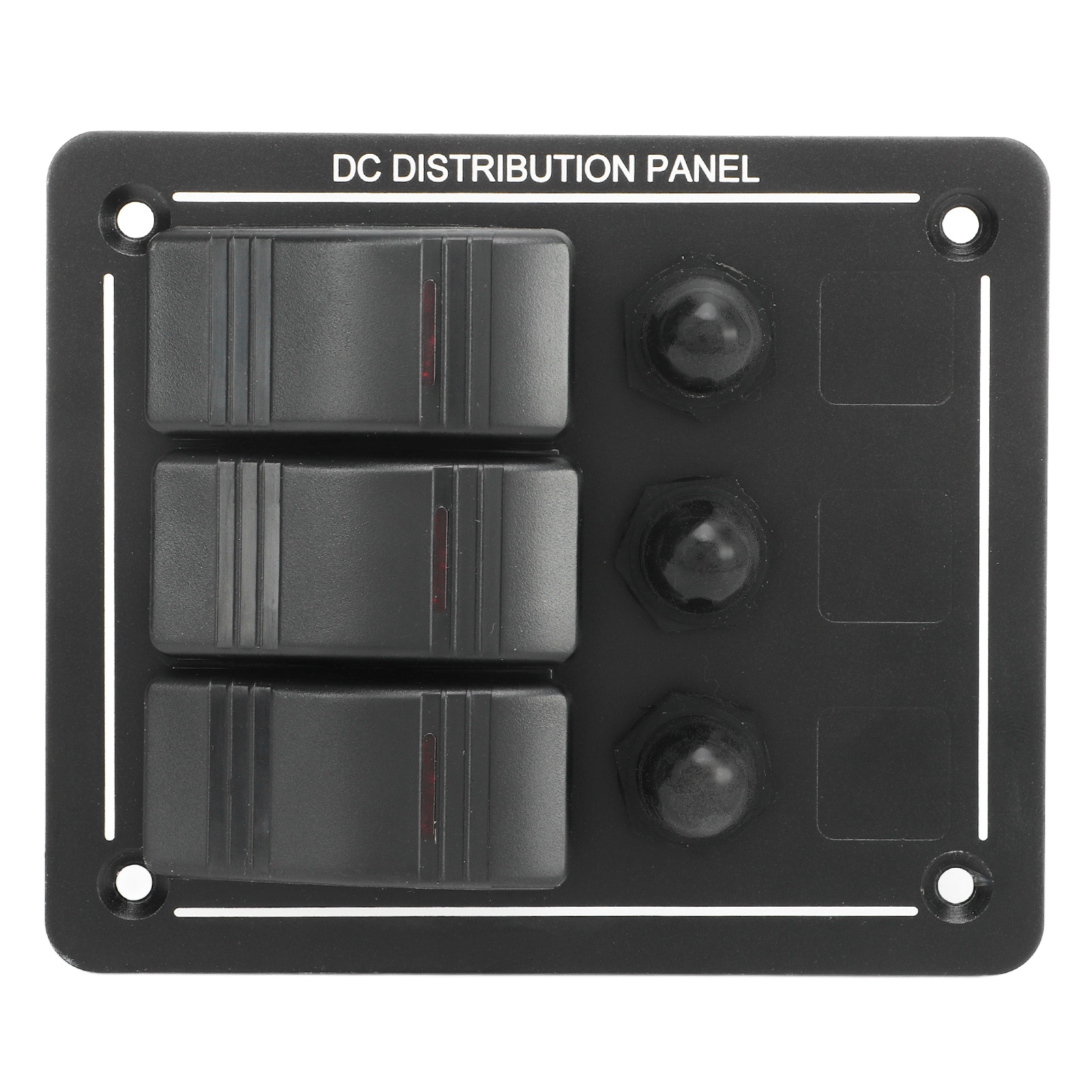 Marine Toggle Switch Panel, 3 Gang 12-24V IP66 Waterproof Red LED Indicator Multiple Protection Rocker Switch Panel Safe To Use for Yacht. 