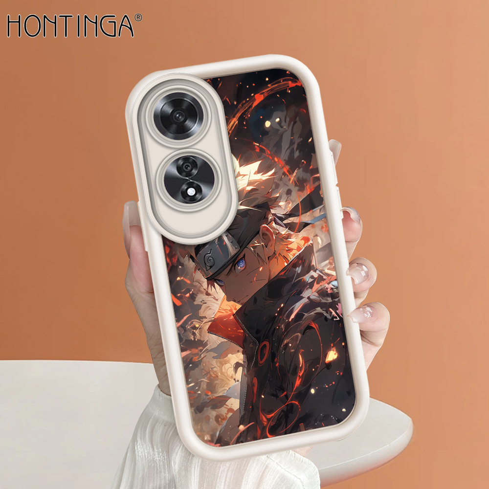 Hontinga for OPPO A60 Back Cover Uzumaki Naruto Ladder Soft Camera Protection Rubber Phone Case