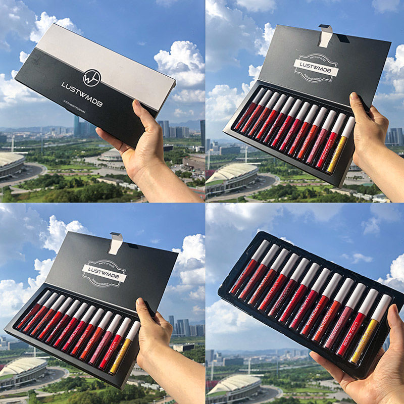 LUSTWMDB 12 PCS LIQUID LIPSTICK SET. 