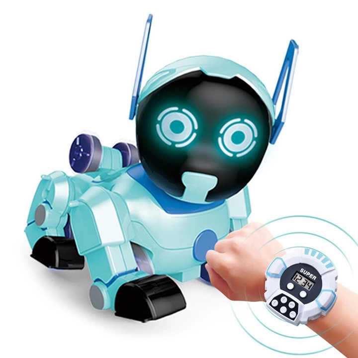 Artificial Intelligence Stunt Roll Watch Remote Control Intelligent Rc Toy Robot Dog With Battery