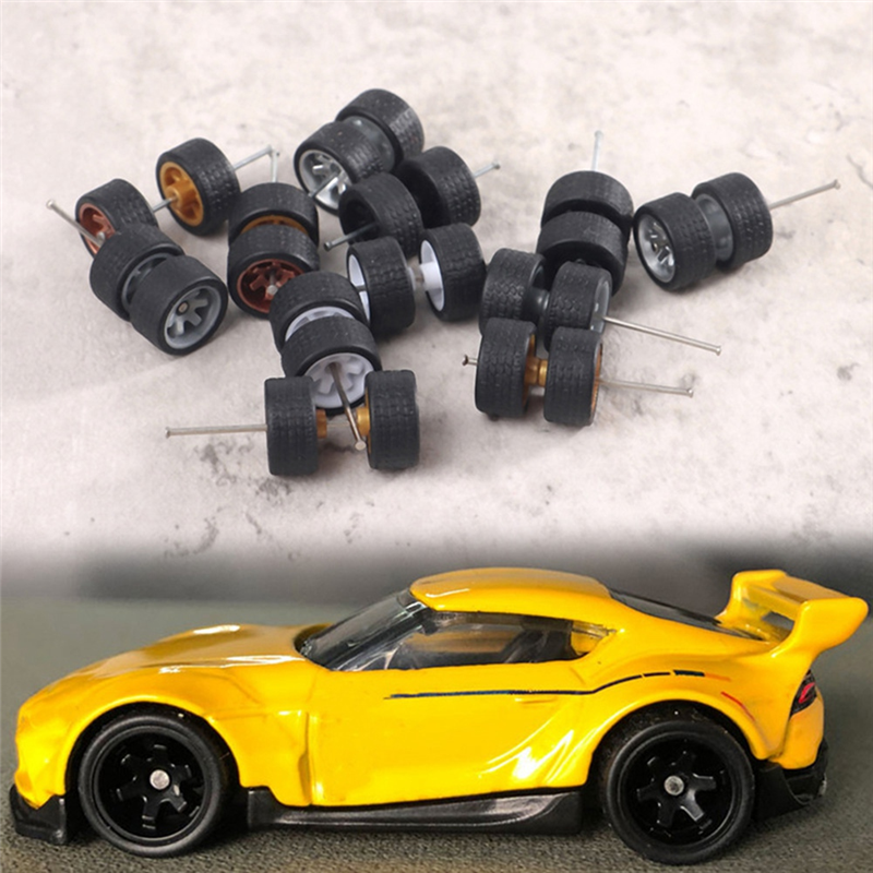 FORIDE 10 Sets 1/64 Offroad Wheels/ Rubber Tires 18.3mm Removable Tire for Wheel 1:64 RC Truck Model Off-Road SUV Random Color. 