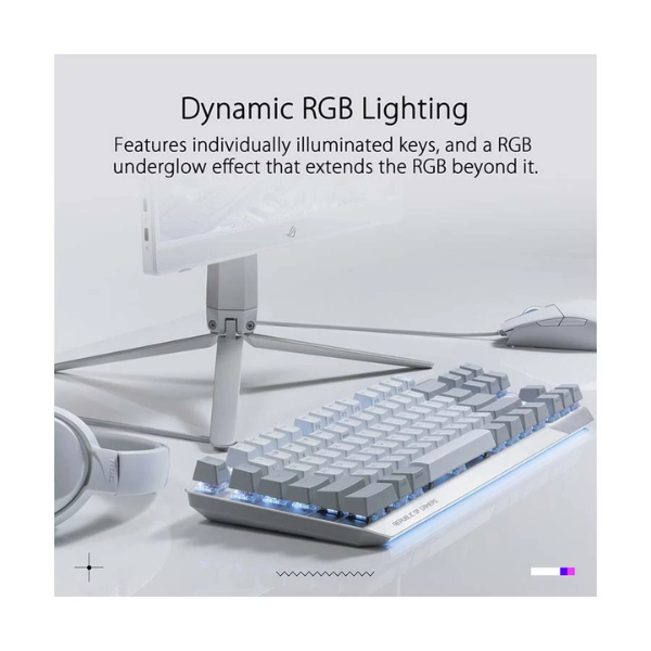 Asus ROG Strix Scope NX TKL X806 RGB Moonlight White Wired Mechanical Gaming Keyboard. 