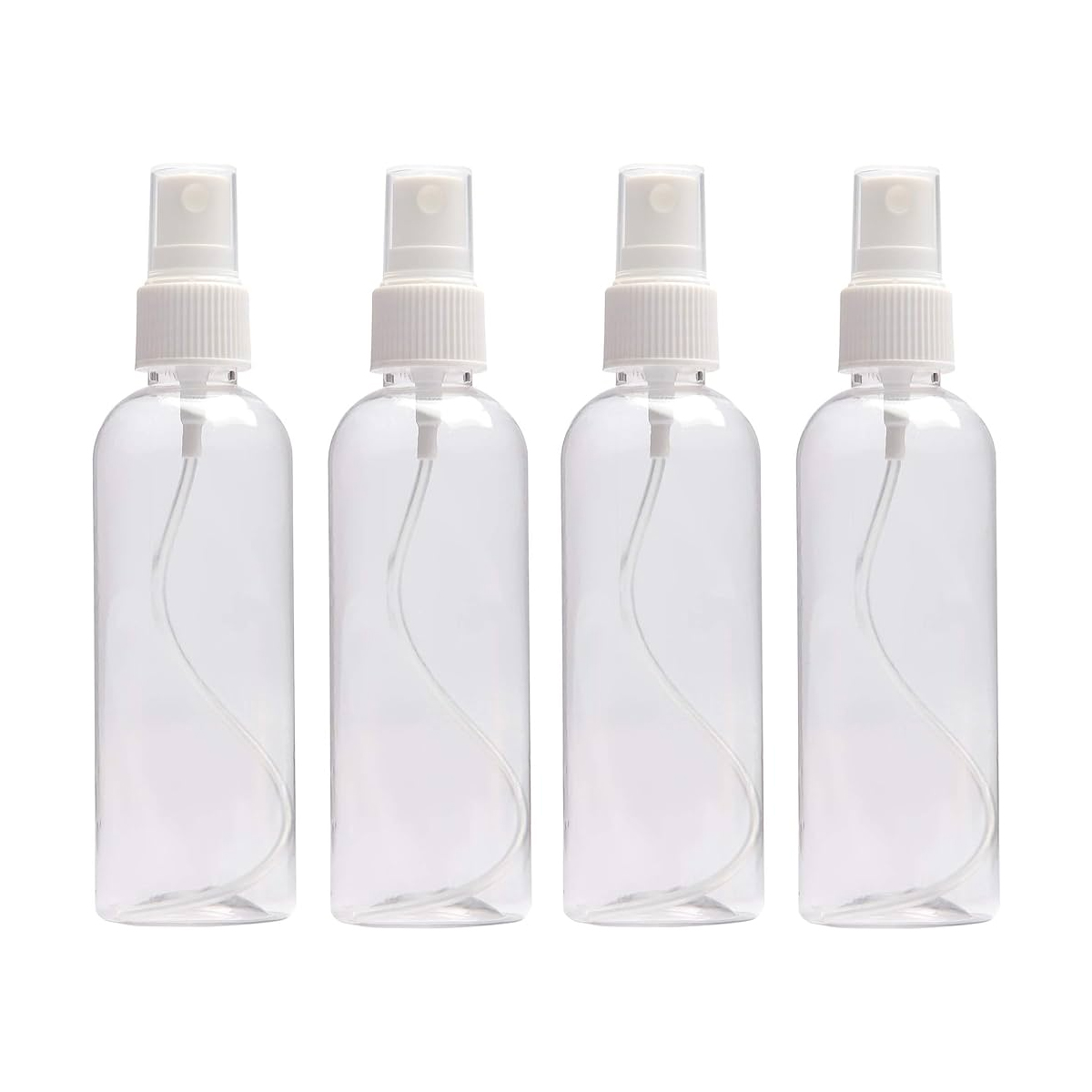 Plastic Spray Bottle - 100ml Capacity (Set of 4) This set includes four 100ml plastic spray bottles ideal for various applications