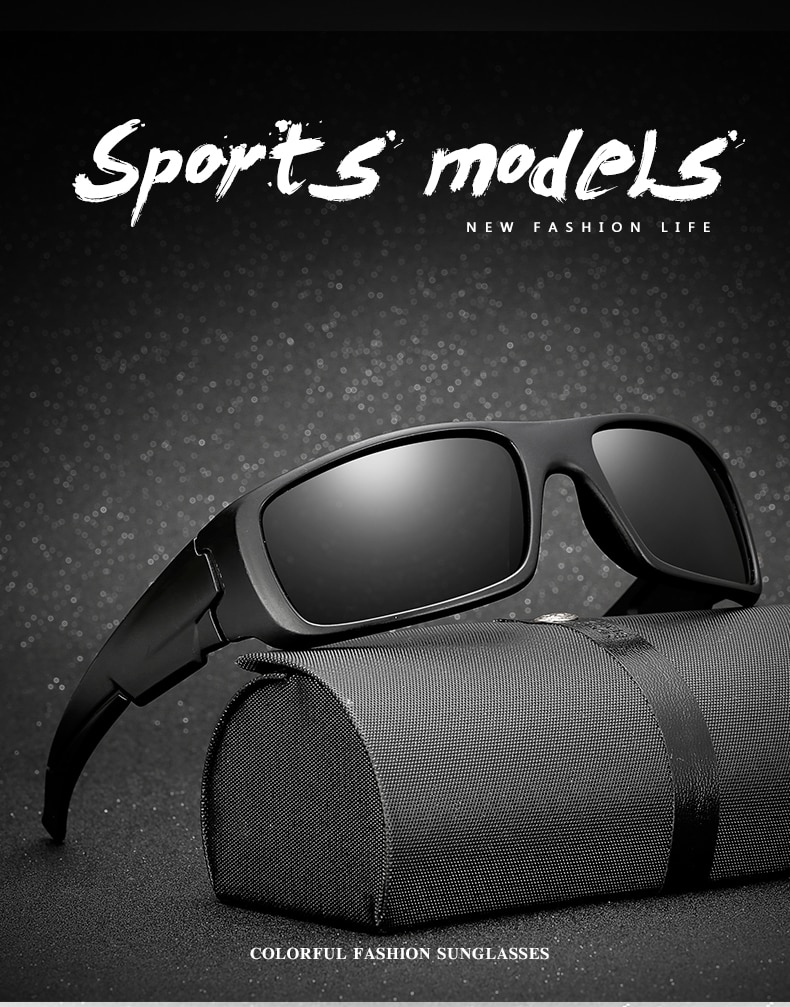 Glitztxunk Square Polarized Sunglasses Men Sports Classic Brand