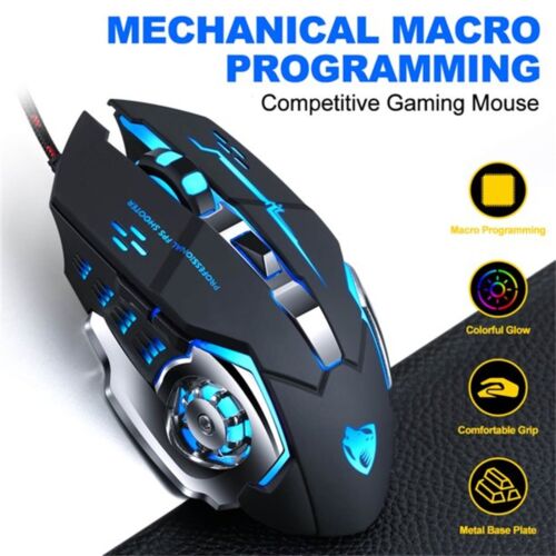 TINJI TJ-1 T9 G11 Wired USB Gaming Mouse, 3200 DPI Optical Sensor, RGB Lighting, 6 Mechanical Buttons, Lightweight & Durable Mouse for PC/Laptop/Mac Wired Optical Gaming Mouse  (USB 2.0, Multicolor). 