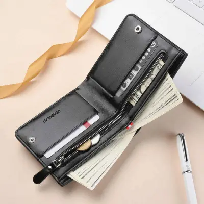 Short stylish Leather Wallet Money bag for men