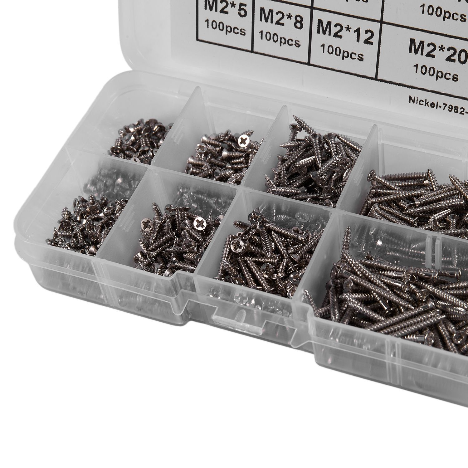 Durable 800Pcs Stainless Steel Self Tapping Screw Assortment Kit Lock Nut Wood Thread Nail Screw Sets M2. 