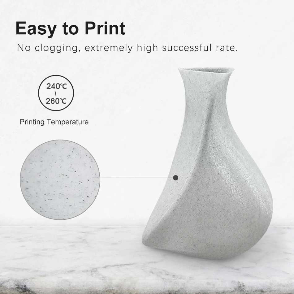 3D Printer PETG Marble Filament 1.75mm 3D Printing Filament Stone Like Material 1kg/500g/250g 3d Printing Supplies ty. 